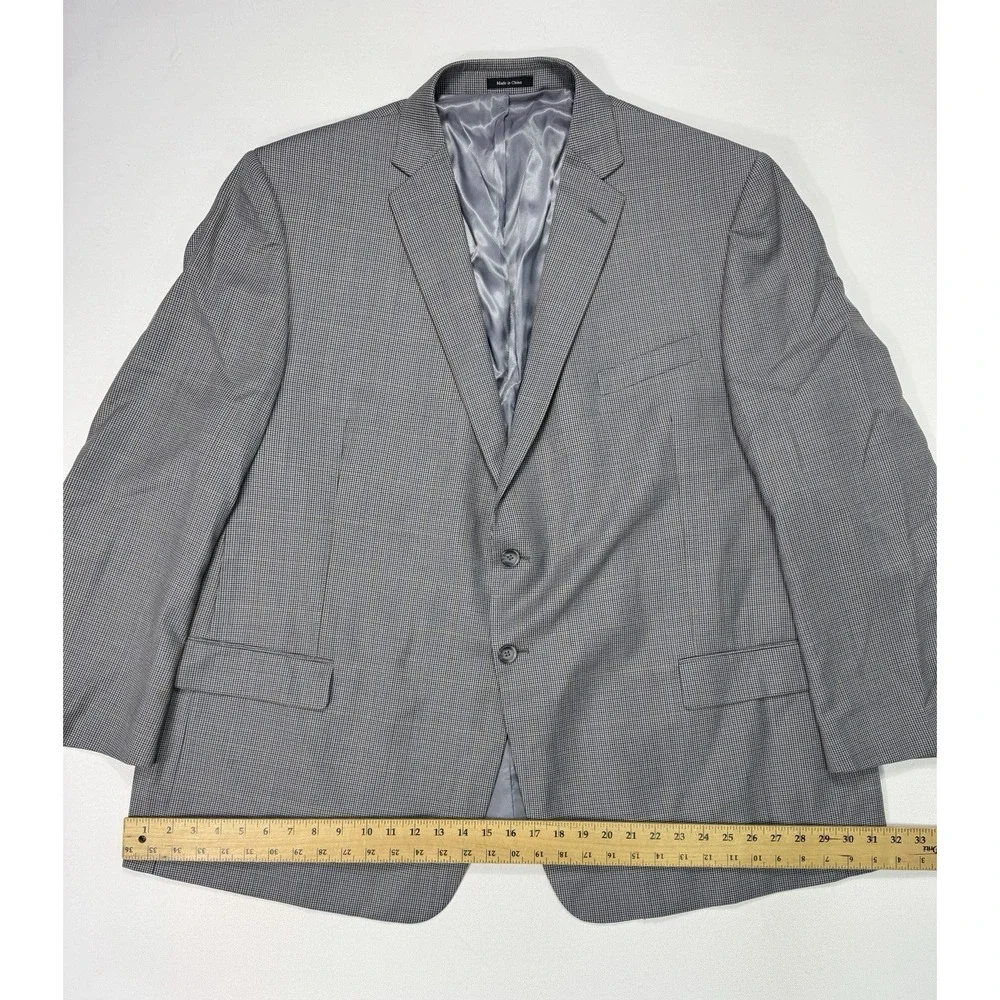 Pronto Uomo Platinum Mens Blazer 54R Wool Sport Coat Houndstooth Executive Fit